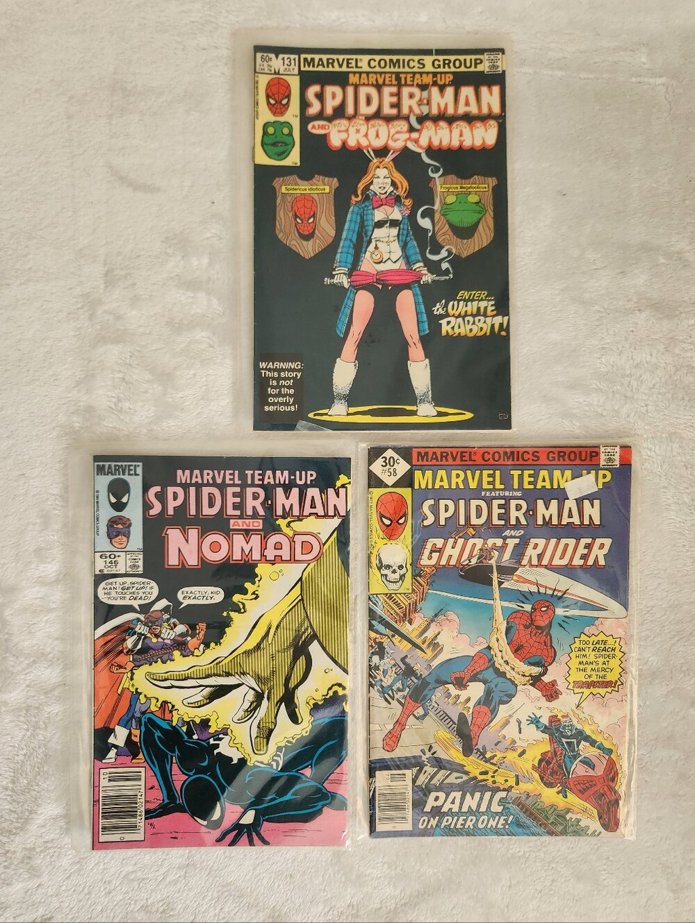 Marvel Team-Up 58 131 146 Spider-Man Ghost Rider White Rabbit 3 Vintage Book Lot